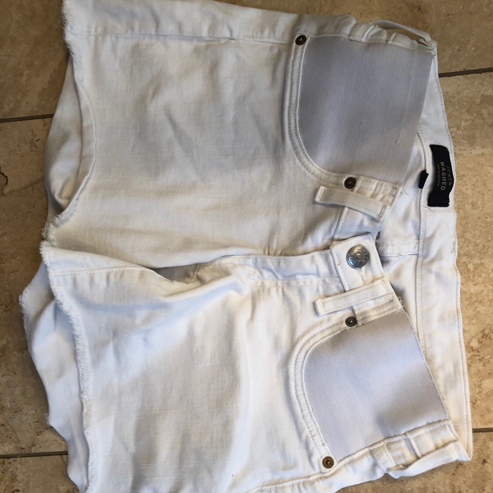 J Crew maternity white jean cut off shorts 28